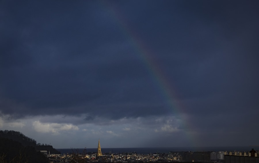 Arco iris este sábado sobre San Sebastián