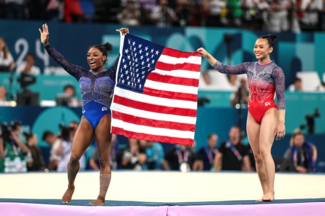 Simone Biles wins Olympic all-around individual gymnastics gold medal as  Suni Lee takes bronze